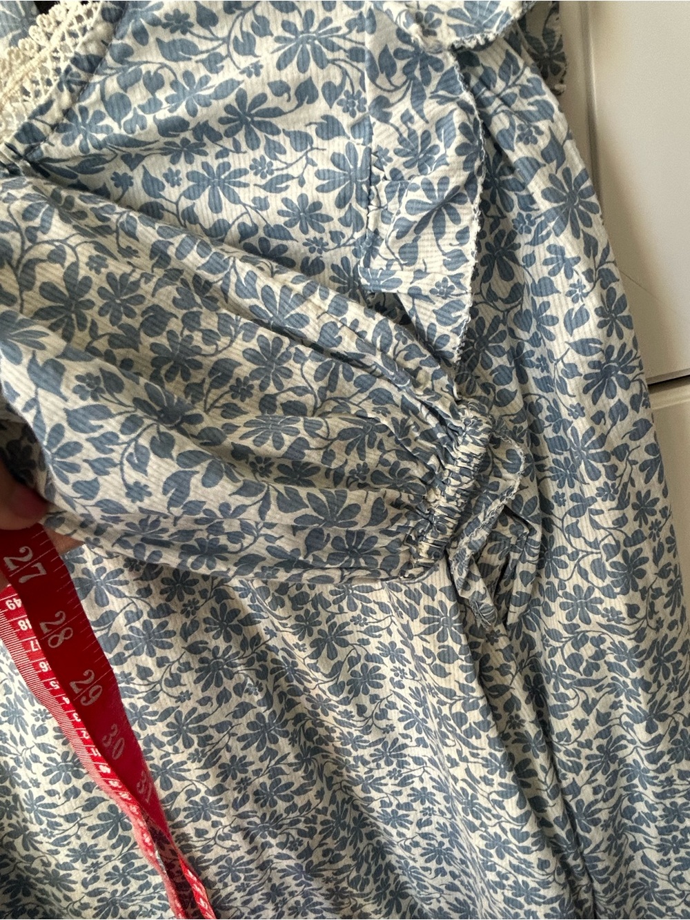 J.Crew Blue & White Floral Ruffle Blouse — Small - Picture 8 of 12